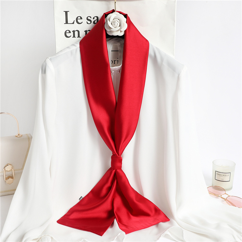 Travel Accessories Neck - Sciarpa Lunga in Seta Rossa Tinta